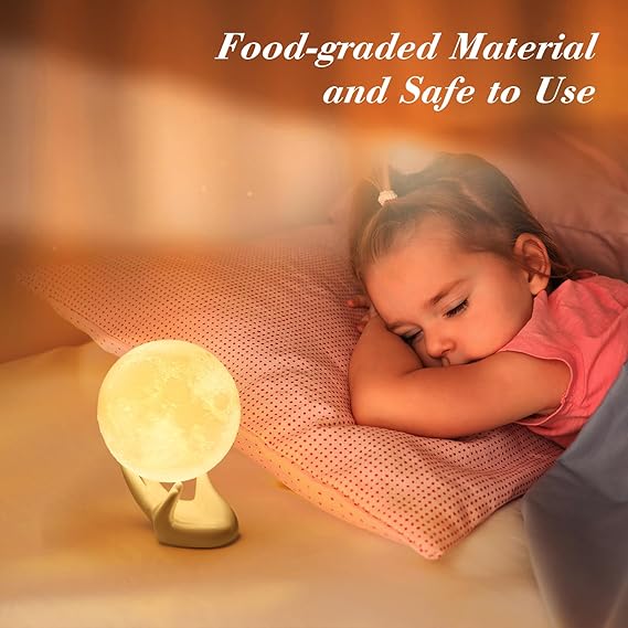 3D Moon Lamp with Ceramic Base