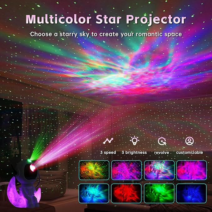 Astronaut Galaxy Projector with Timer & Remote