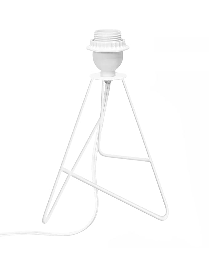 Wire Metal Table Lamp with Fabric Shade