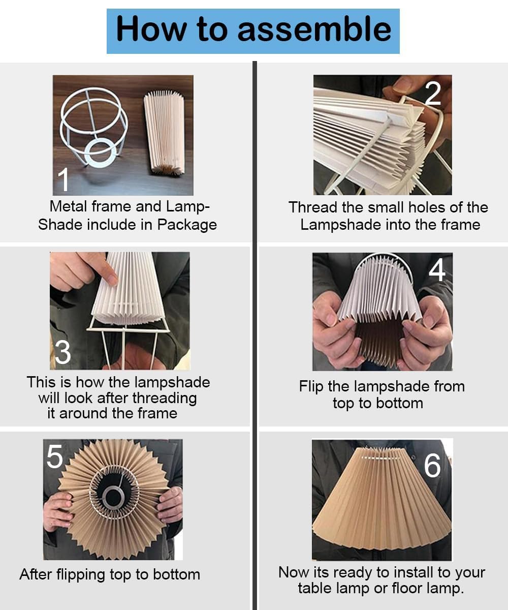 Wire Metal Table Lamp with Fabric Shade