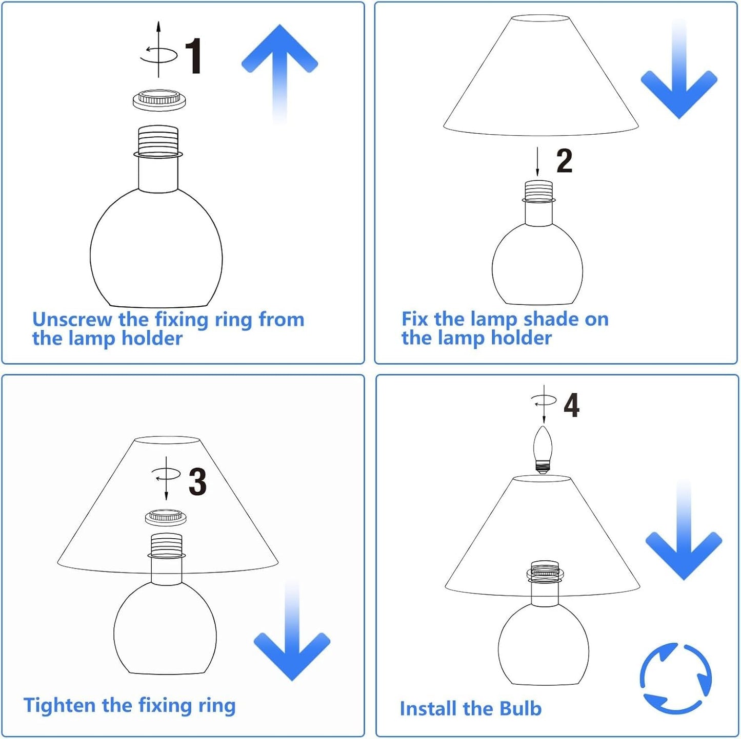 Wire Metal Table Lamp with Fabric Shade