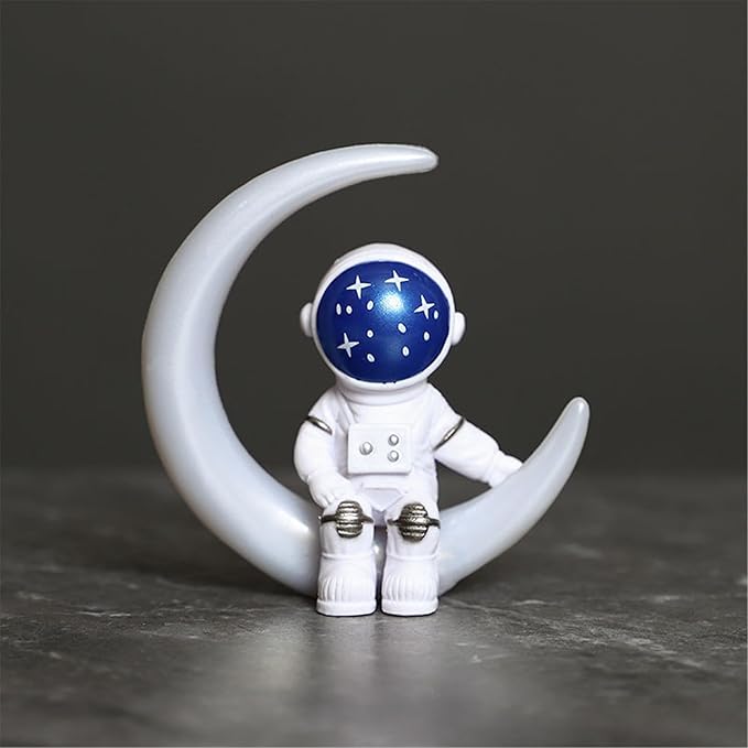 Set of 4 Blue & White Astronaut Figurines