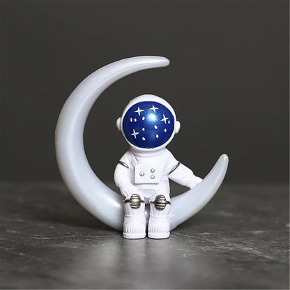 Set of 4 Blue & White Astronaut Figurines