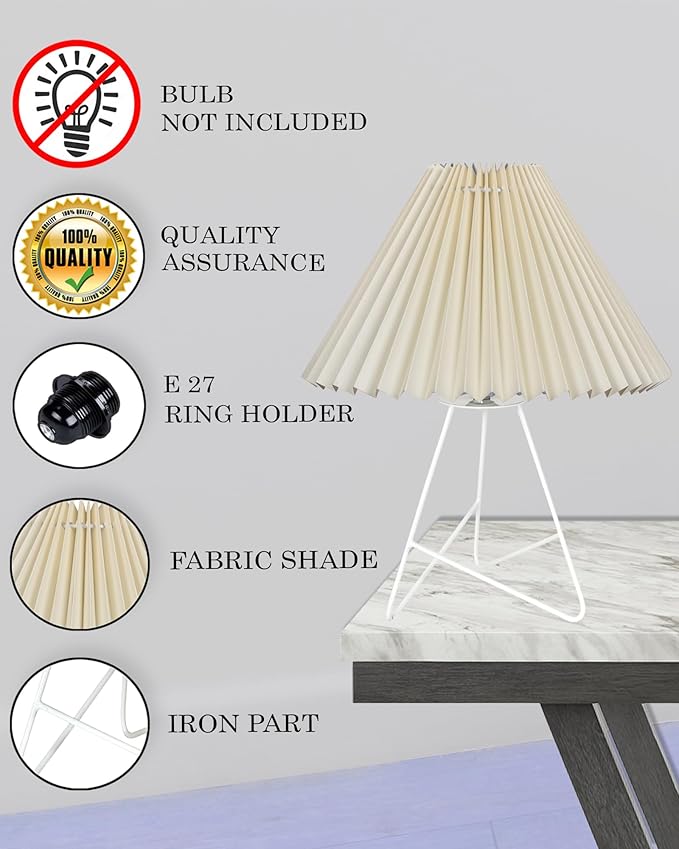 Wire Metal Table Lamp with Fabric Shade