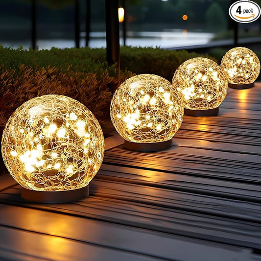 Solar Globe Lights Outdoor Waterproof-Solar Balls